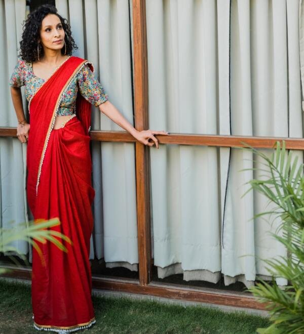 Chanderi Saree with Blouse - Image 2