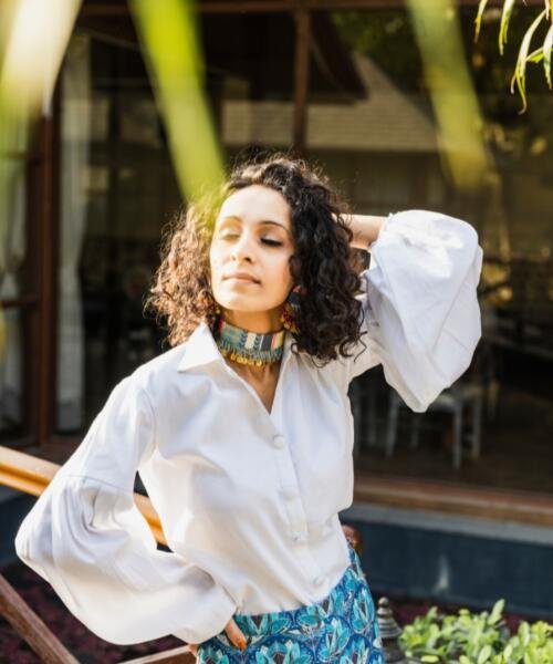 Lotus shorts with cambric shirt