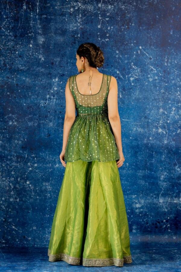 Green koti & Sharara set - Image 3