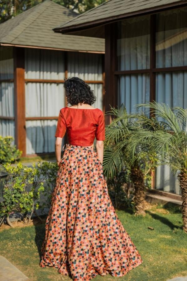 Burnt Organde lehenga Set - Image 3