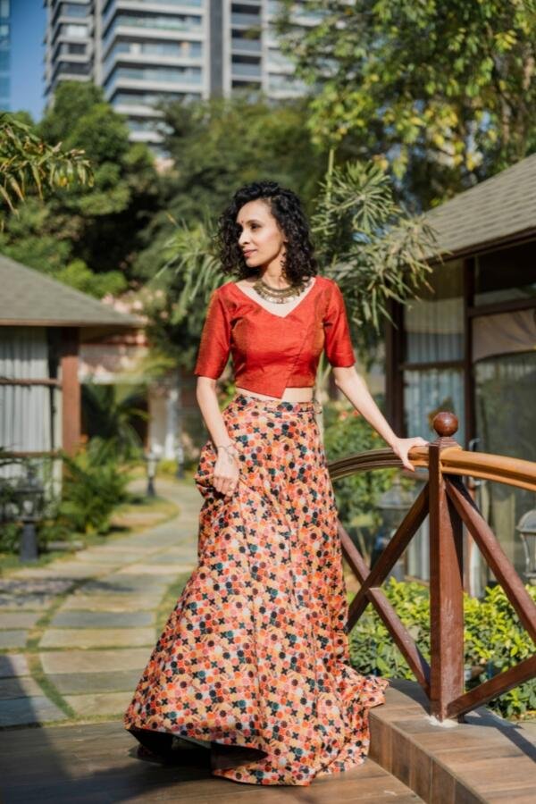 Burnt Organde lehenga Set - Image 4