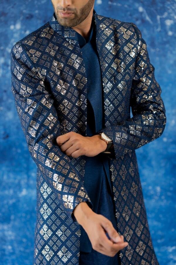 Midnight blue indiwestern 4 piece set - Image 4