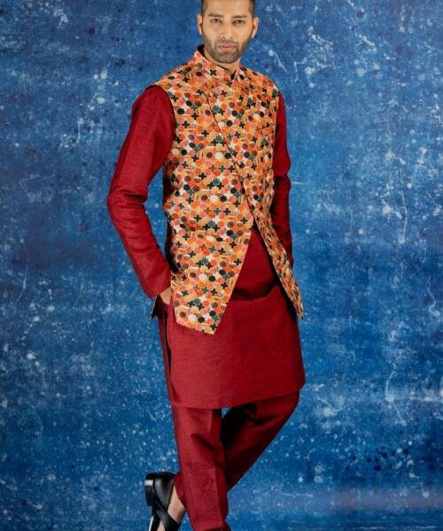 Mossaic Bundi Kurta pant set