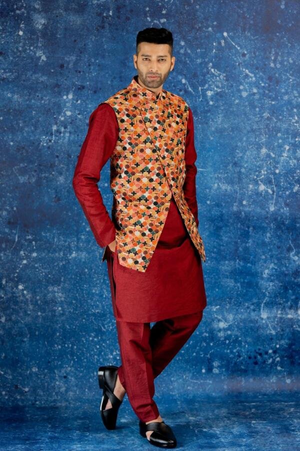 Mossaic Bundi Kurta pant set