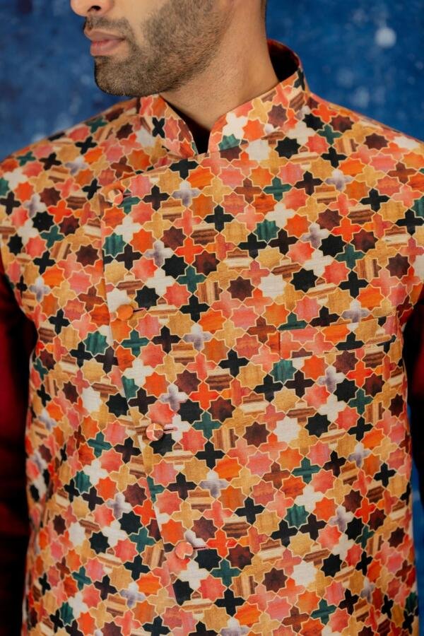 Mossaic Bundi Kurta pant set - Image 2