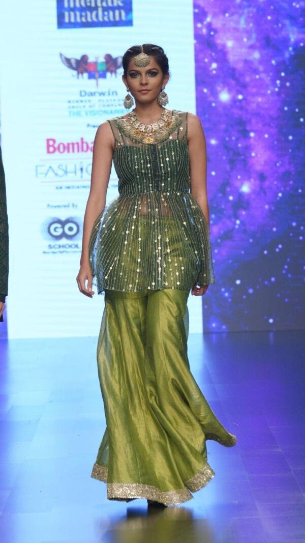 Green koti & Sharara set