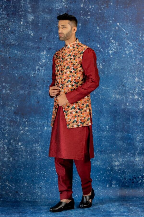 Mossaic Bundi Kurta pant set - Image 4