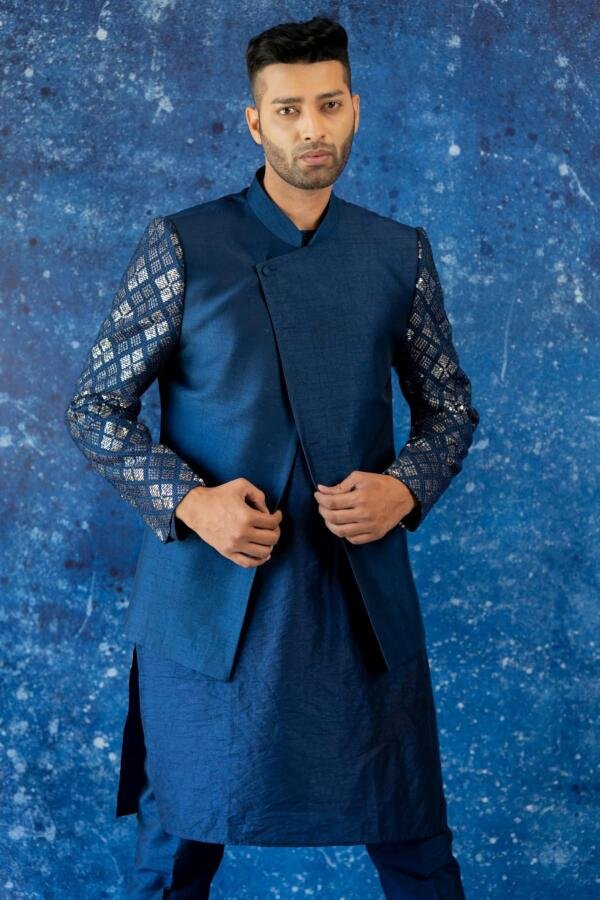 Midnight blue indiwestern 4 piece set - Image 3