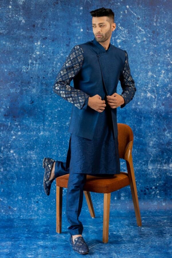 Midnight blue indiwestern 4 piece set - Image 2