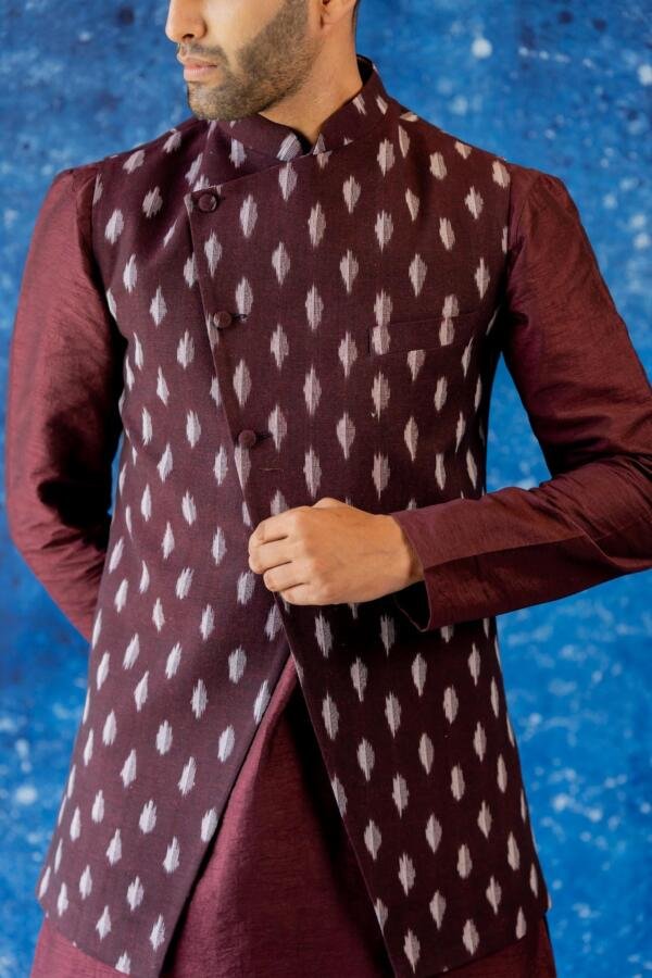 Burgandy Ikat bundi Set - Image 4
