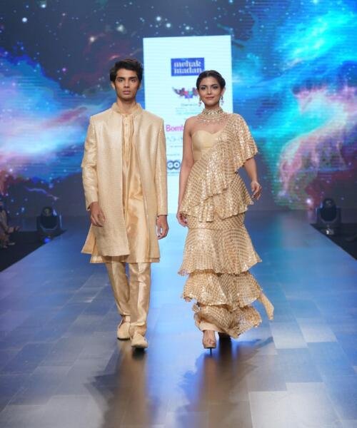 Gold Sequi sence sheet Sherwani