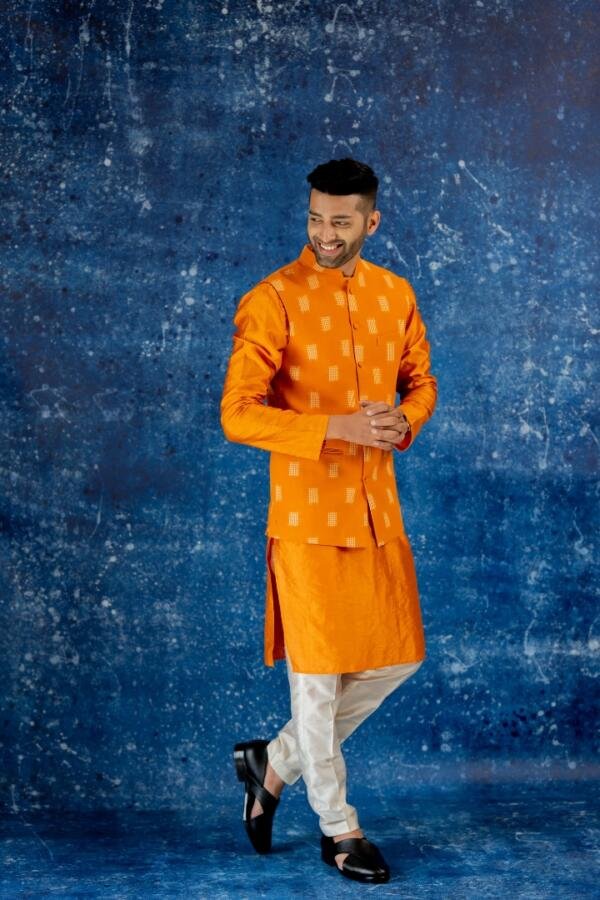 Marie Gold Yellow Double ikat bundi set - Image 3