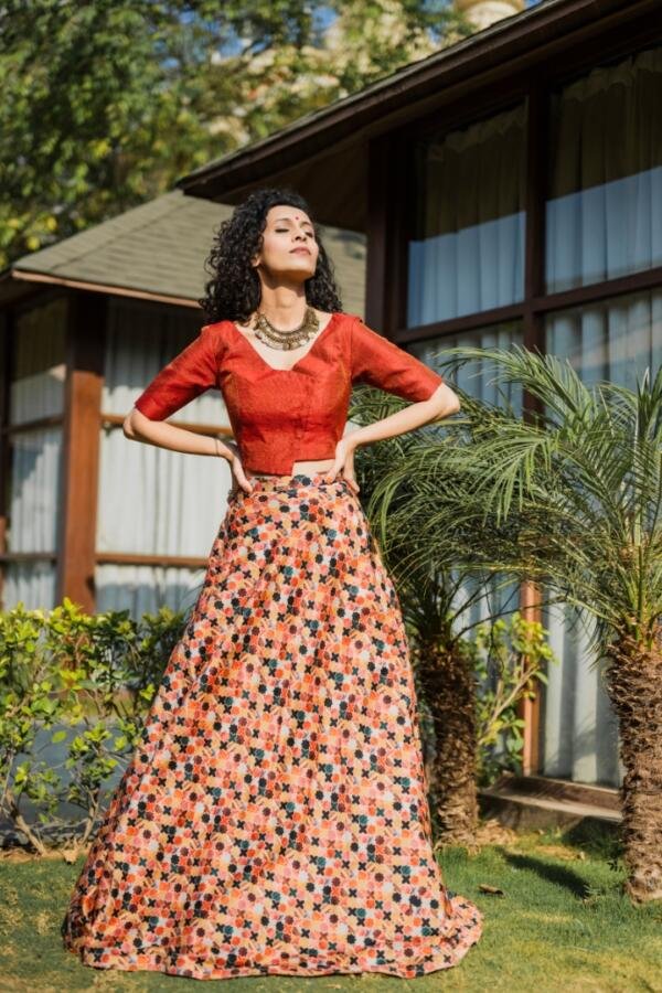 Burnt Organde lehenga Set - Image 5