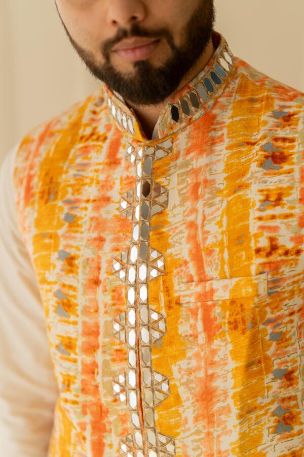 Saffron Kurta Bundi Set - Image 8