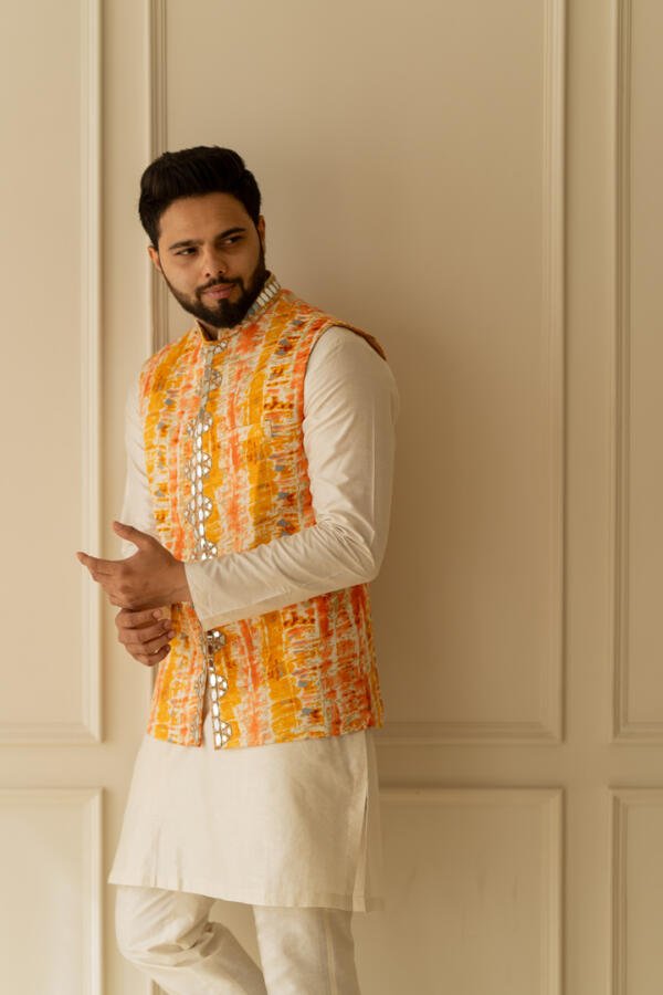 Saffron Kurta Bundi Set