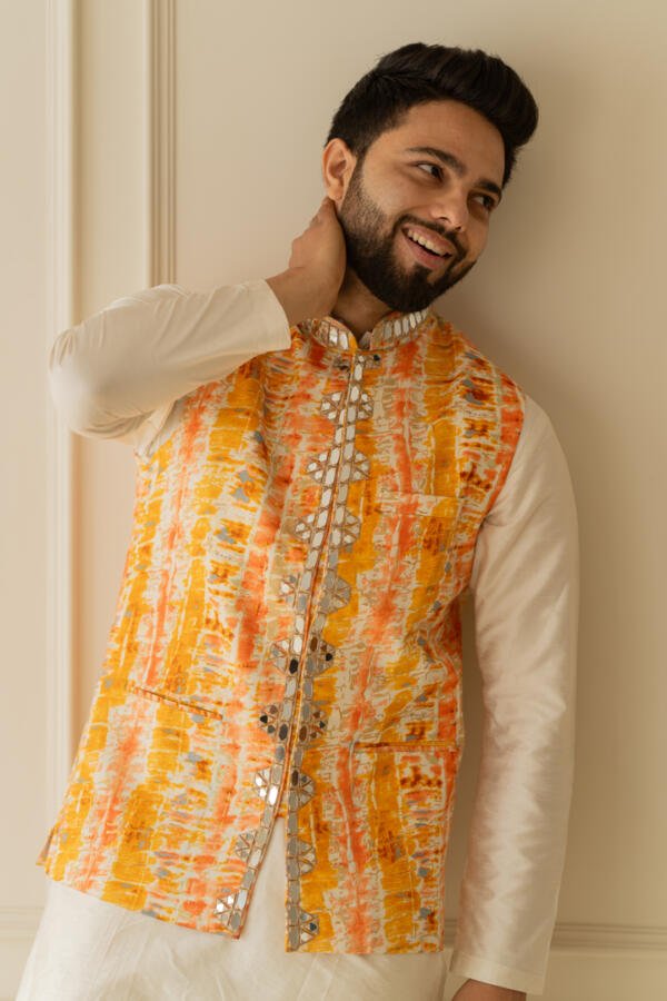 Saffron Kurta Bundi Set - Image 7
