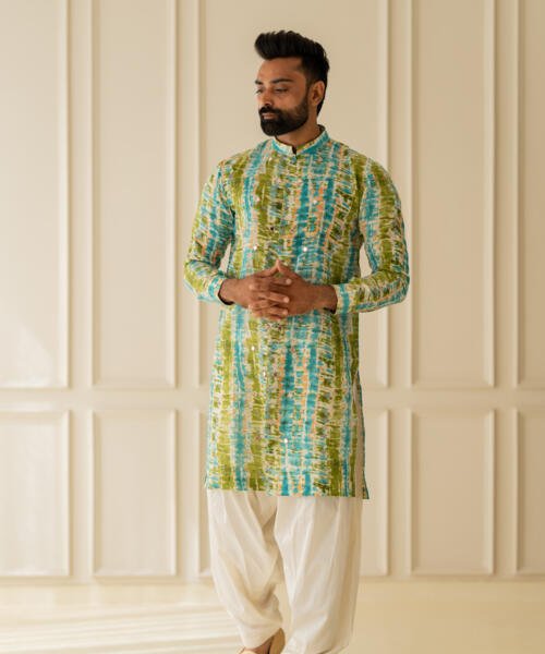 Ocean Hued Kurta With Patiala