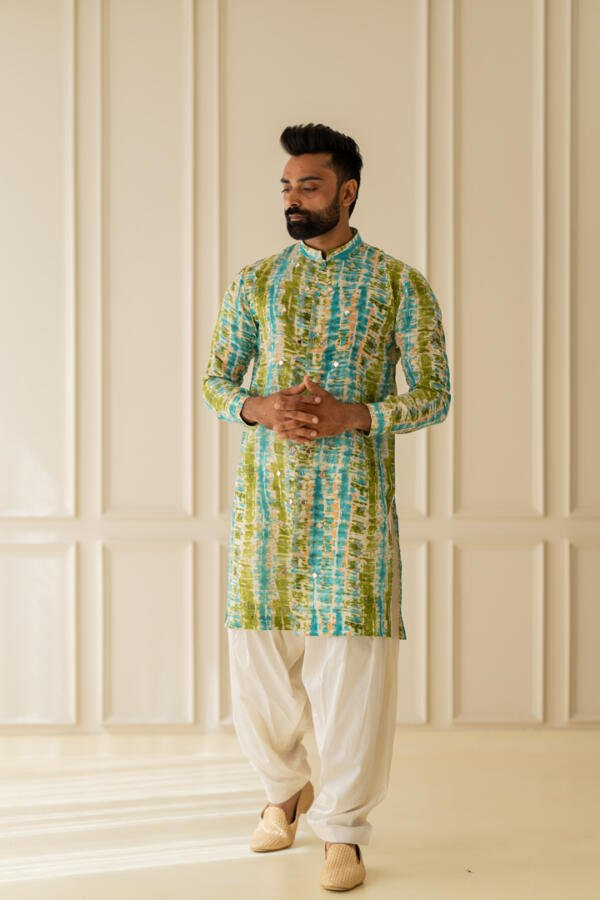 Ocean Hued Kurta With Patiala