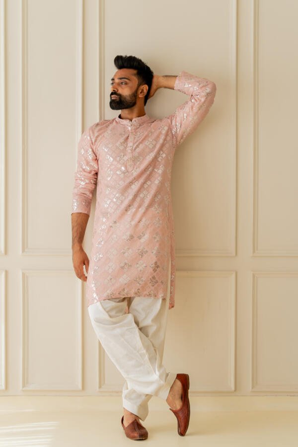 Soft Pink Kurta With Patiala - Image 2