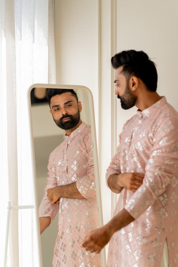Soft Pink Kurta With Patiala - Image 4