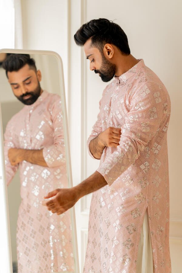 Soft Pink Kurta With Patiala - Image 5