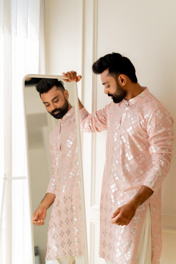 Soft Pink Kurta With Patiala - Image 6