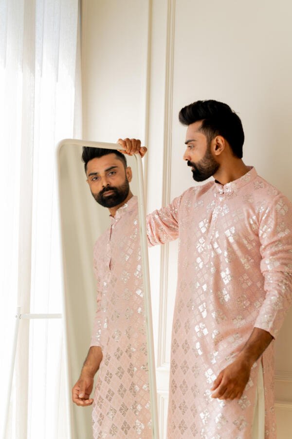 Soft Pink Kurta With Patiala - Image 7