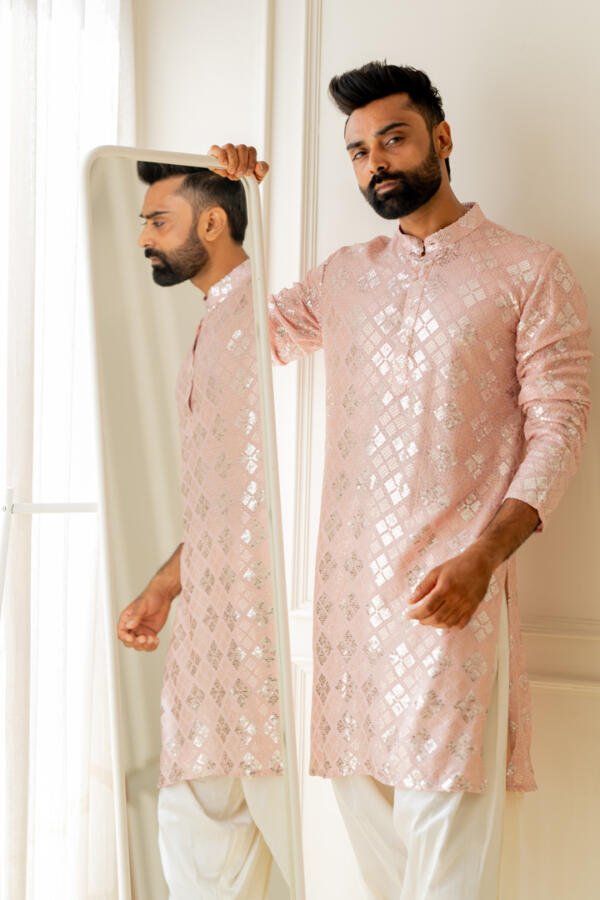 Soft Pink Kurta With Patiala - Image 3