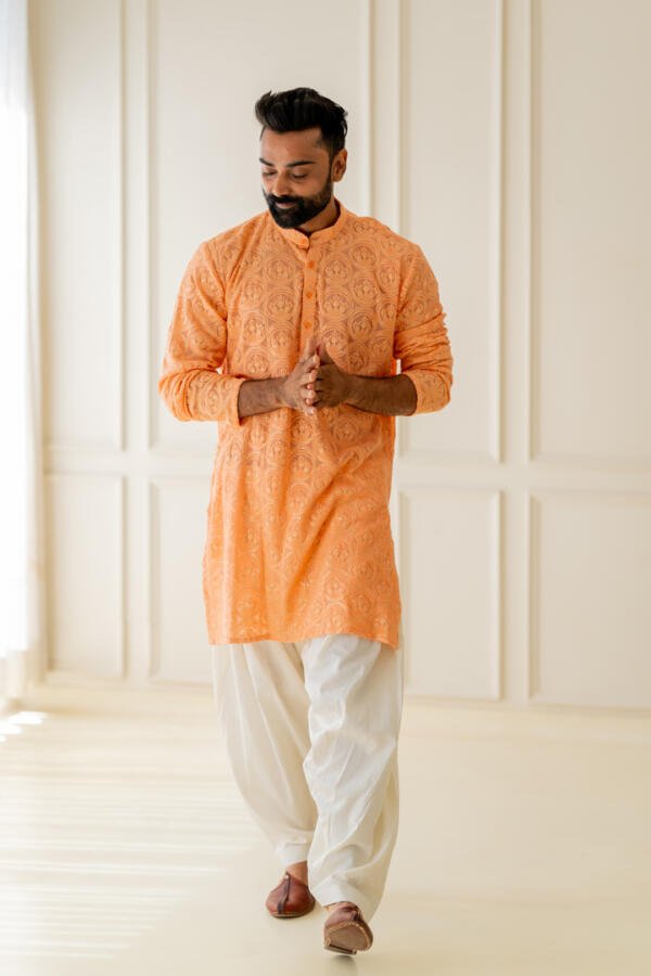 Coral Kurta With Patiala