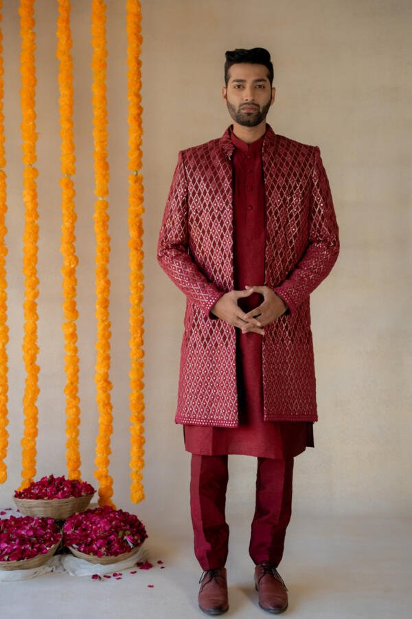 Ruby Sherwani Set