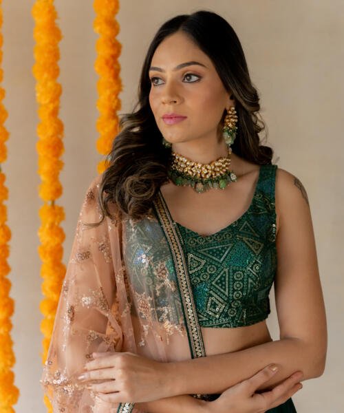 Deep Green Lehenga Set