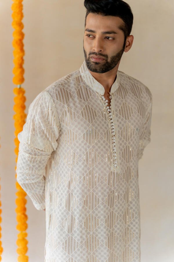 Classic Ivory Kurta Set - Image 4