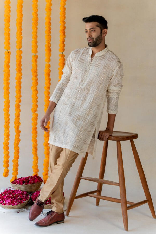 Classic Ivory Kurta Set - Image 3