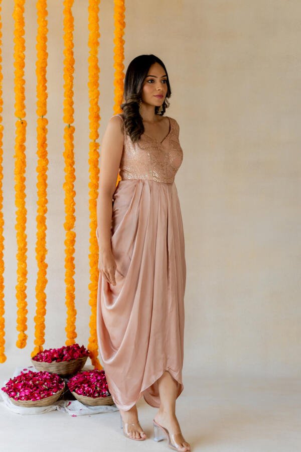 Soft Pink Cowl Dress - Image 6