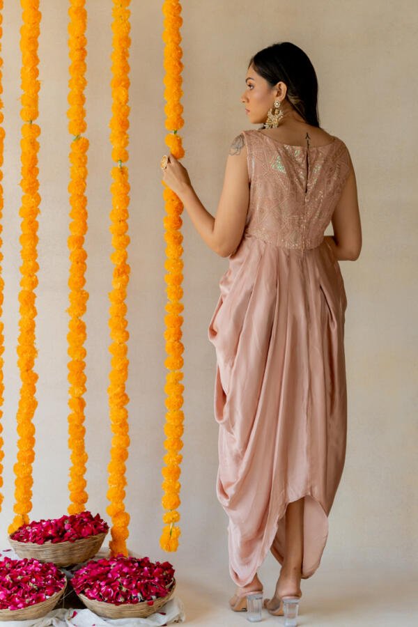 Soft Pink Cowl Dress - Image 4