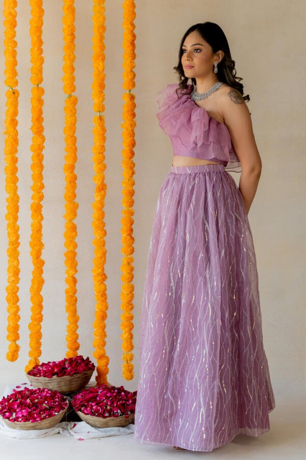 Lilac Ruffle Lehenga