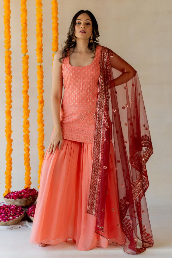 Coral Sharara Set - Image 4