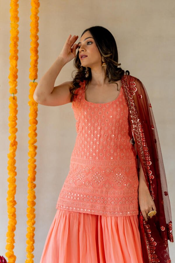 Coral Sharara Set - Image 5
