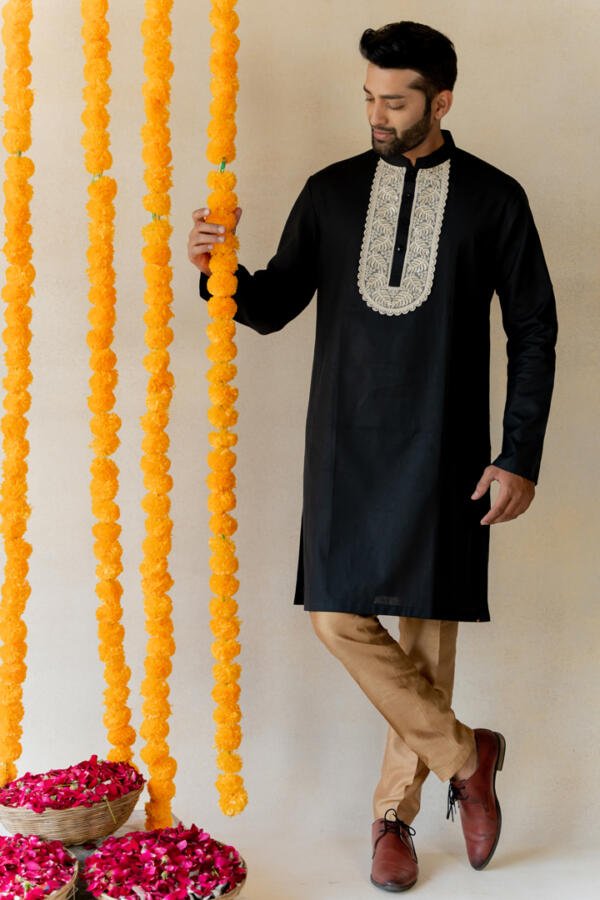 Ink Black Kurta - Image 3