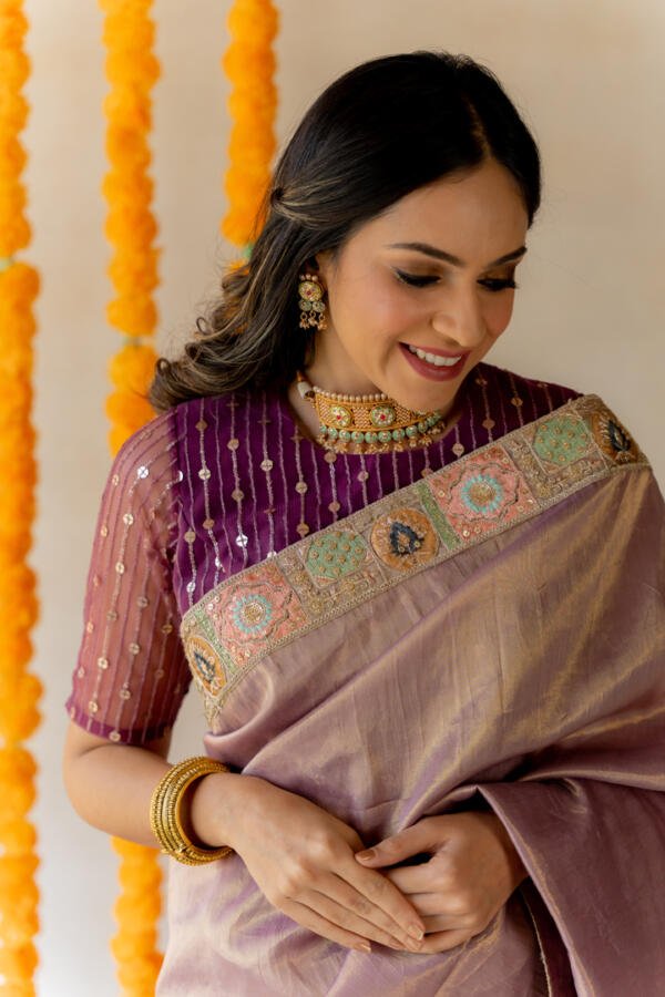 Lilac Tissue Saree