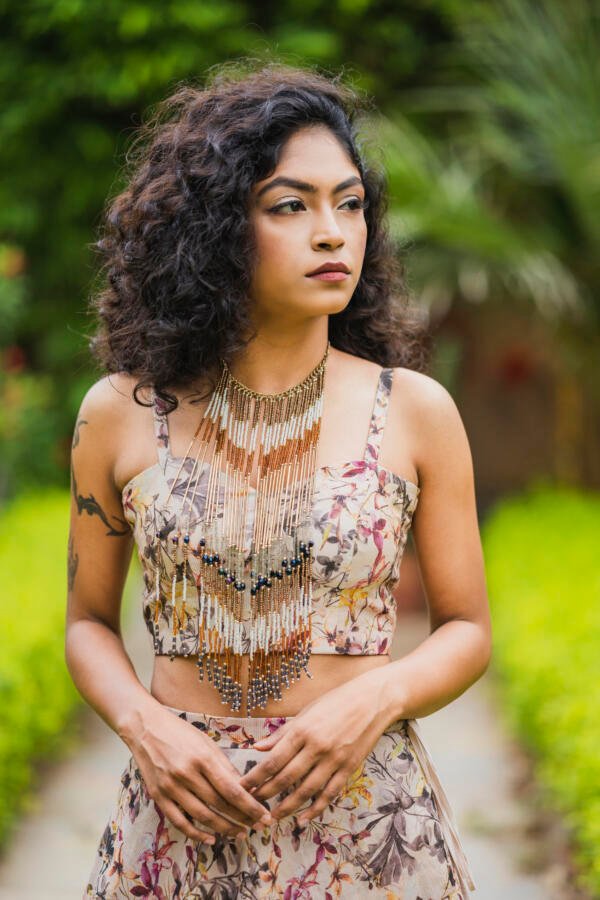 Fawn Chanderi Lehenga Set - Image 2