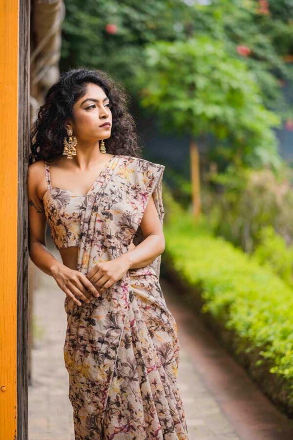 Fawn Chanderi Saree