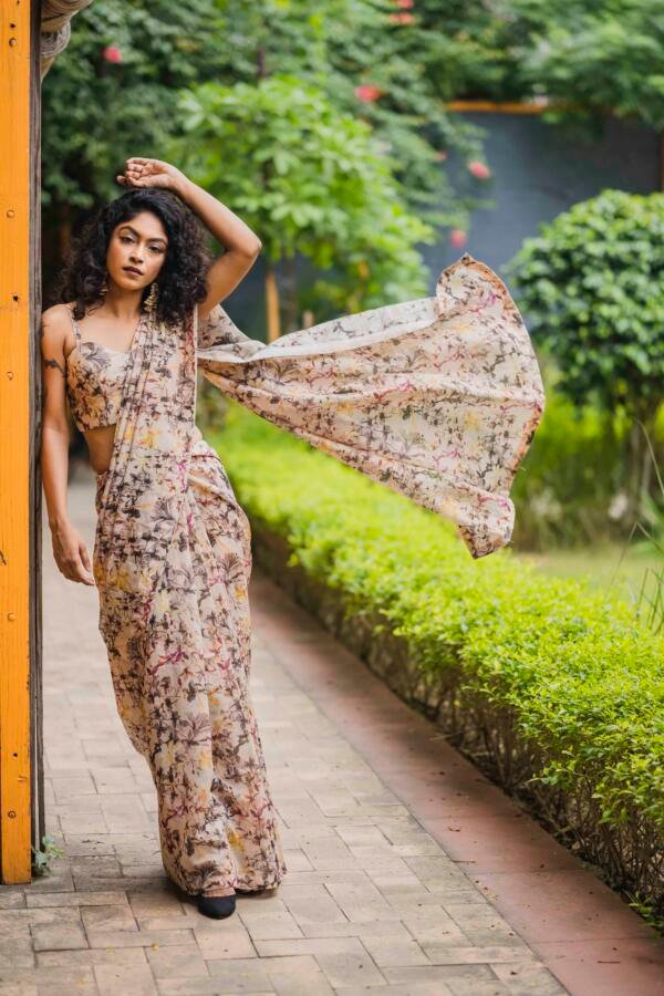 Fawn Chanderi Saree - Image 6