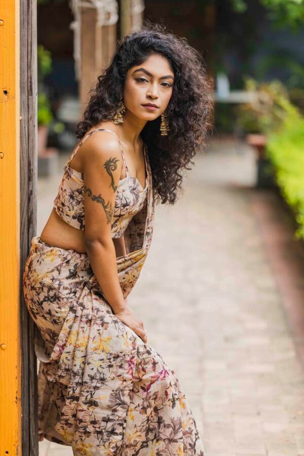 Fawn Chanderi Saree - Image 2