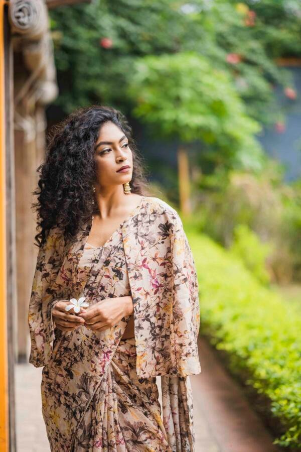 Fawn Chanderi Saree - Image 3