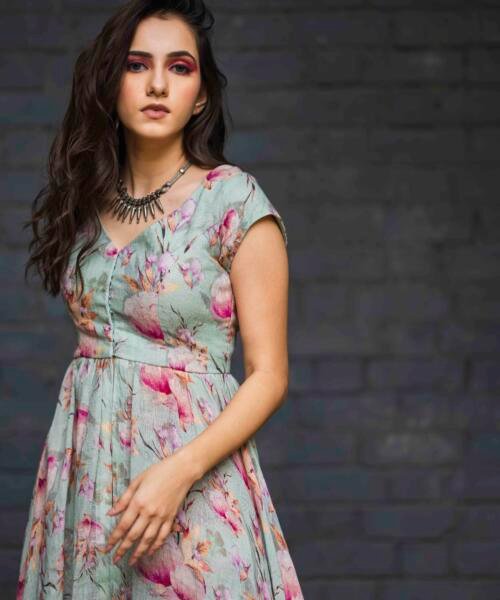 Mint Linen Indowesten Jacket Set
