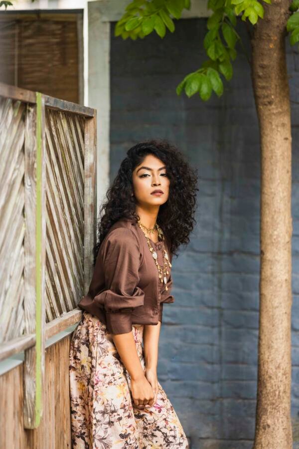 Fawn Chanderi Culotte & Shirt - Image 2
