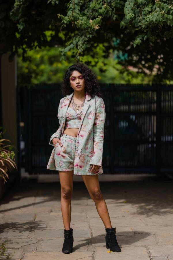 Linen Mint Blazer Set