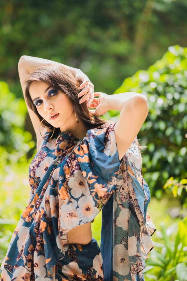 Chanderi Ruffle Saree - Image 5