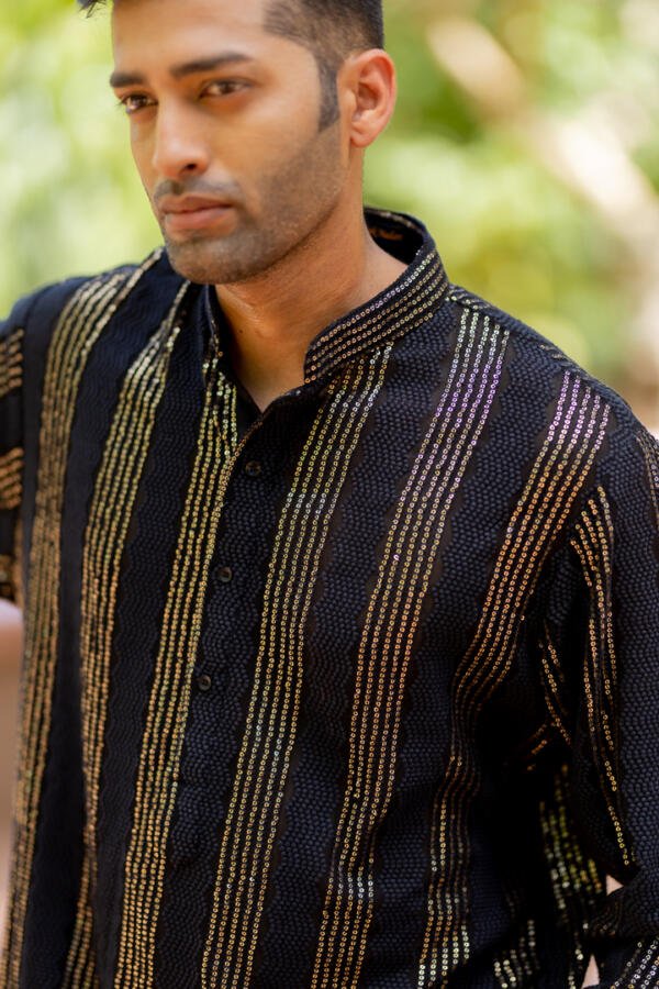 Black Kurta Pant Set - Image 2